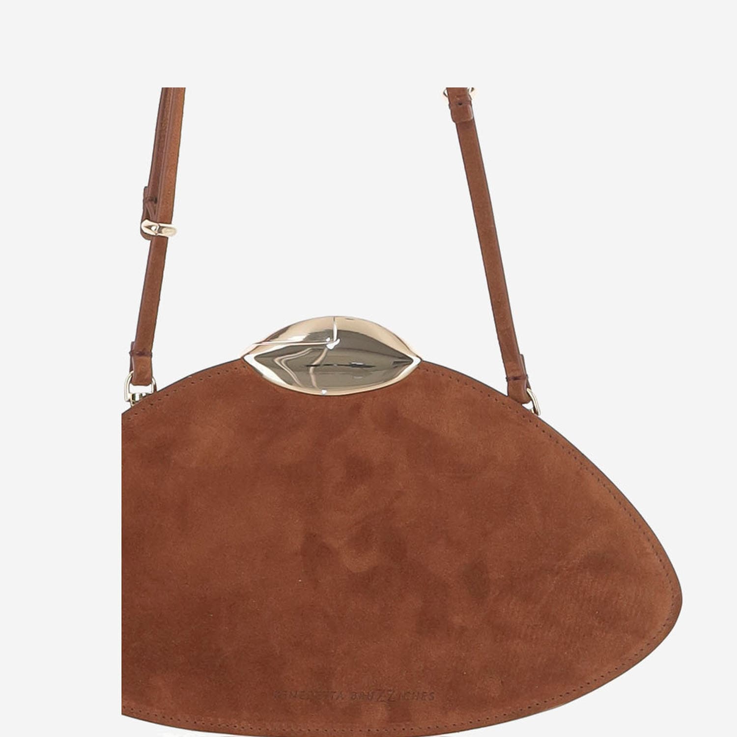 Benedetta Bruzziches Belle De Jour Logo Debossed Clutch Bag In Brown