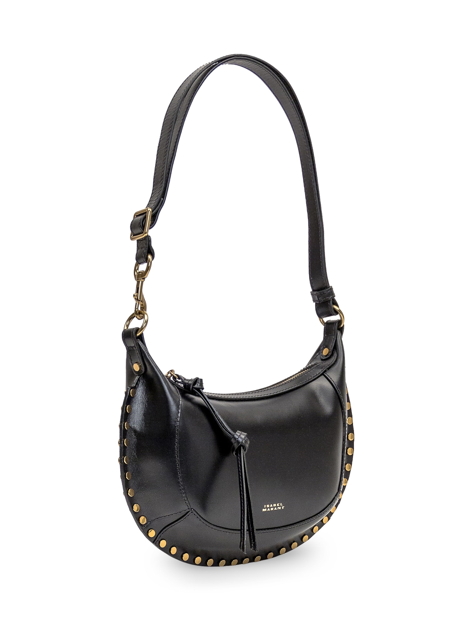 Isabel Marant Oskan Moon Leather Shoulder Bag In Black