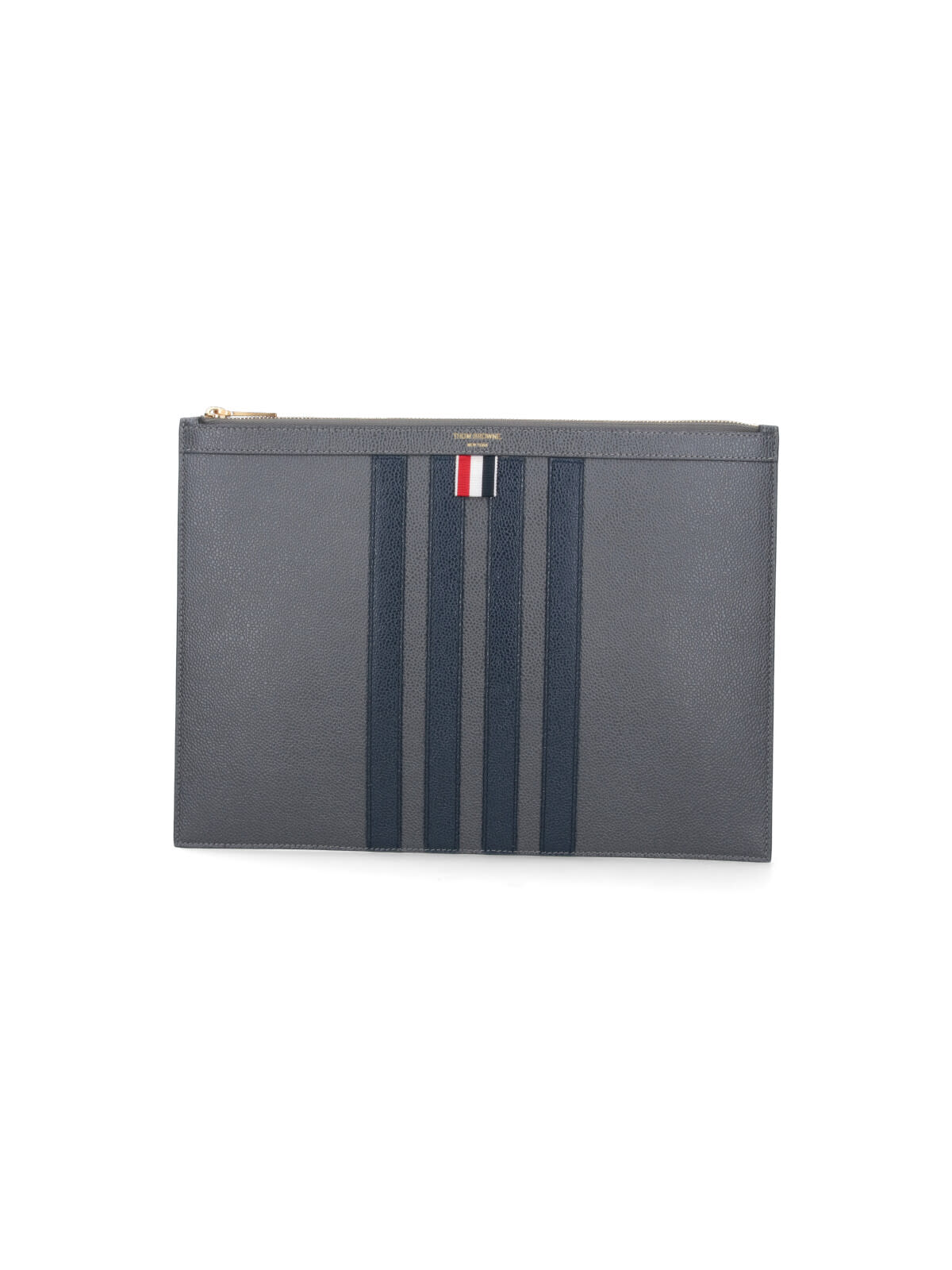 Thom Browne Medium Document Holder 4-bar In Gray