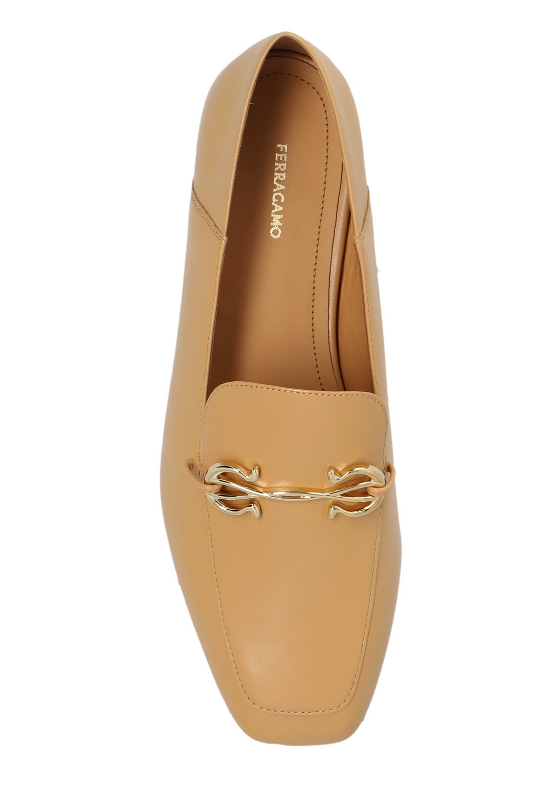 Shop Ferragamo Gancini-embellished Slip-on Loafers In Beige