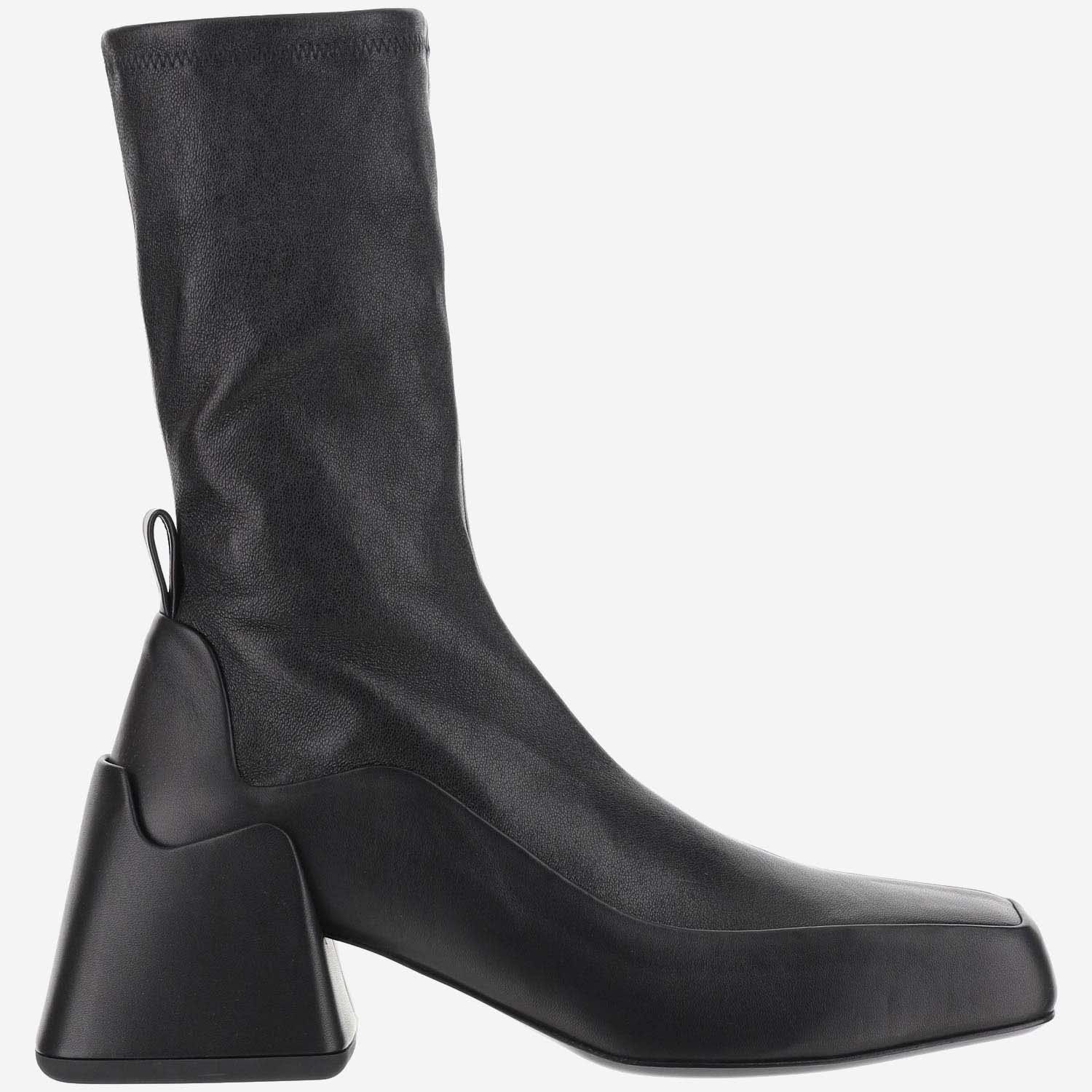 Jil Sander Block-heel Leather Boots In Black