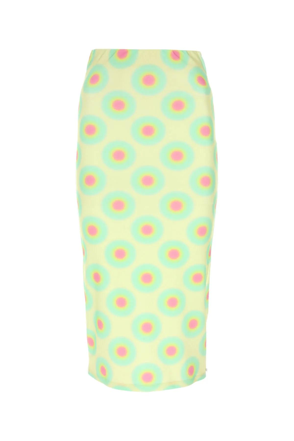 Printed Nylon Blend Gestro Skirt