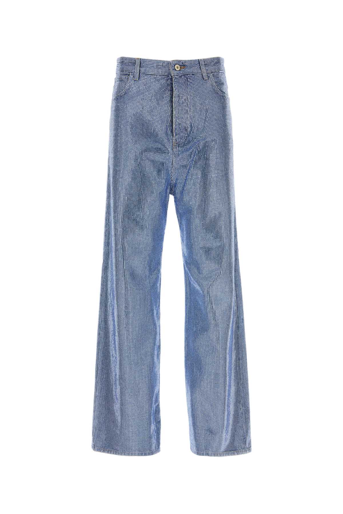 Shop Loewe Embellished Denim Jeans In Washeddenim