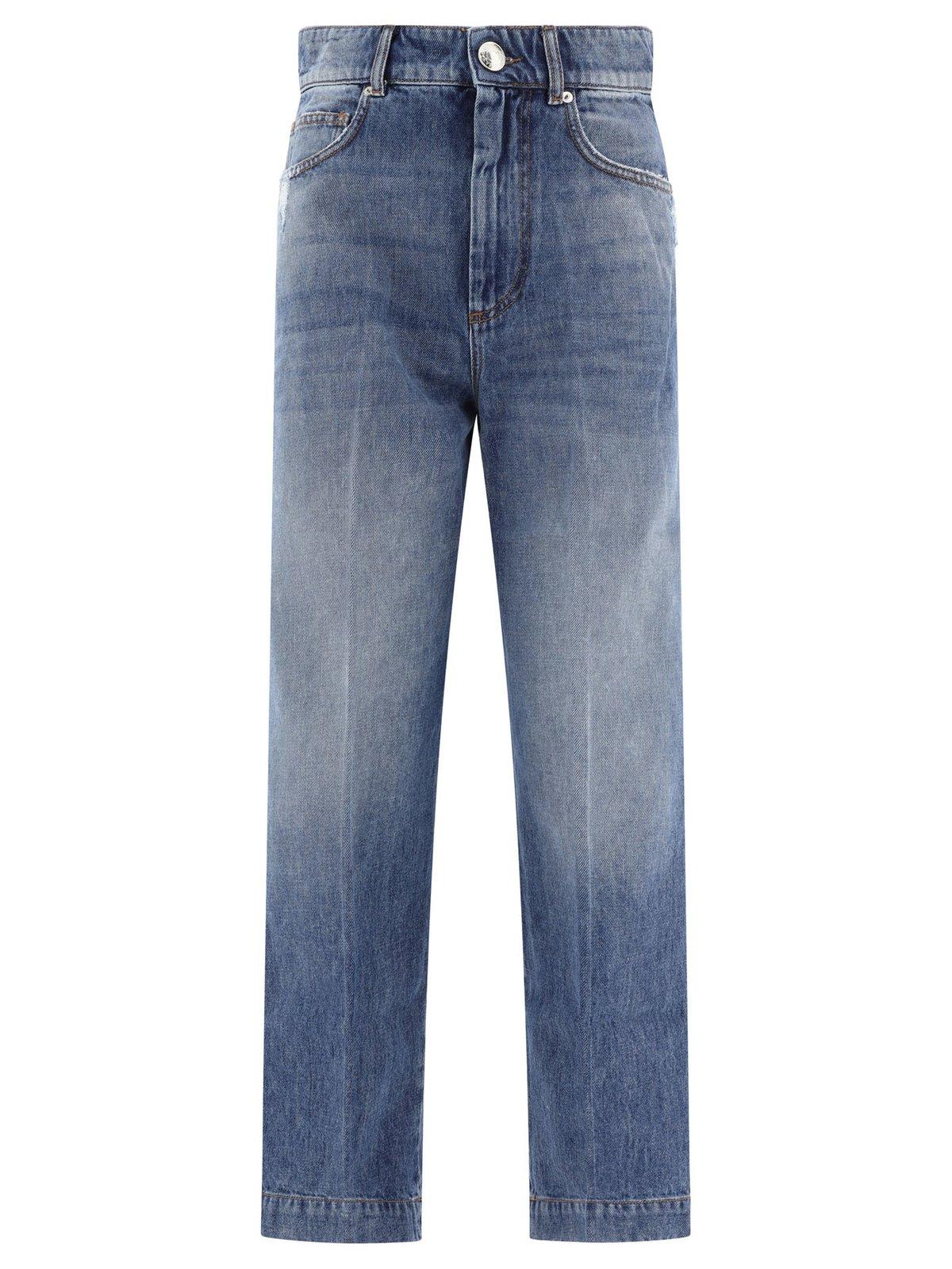 Shop Sportmax Conio Straight Leg Cropped Jeans In Blue