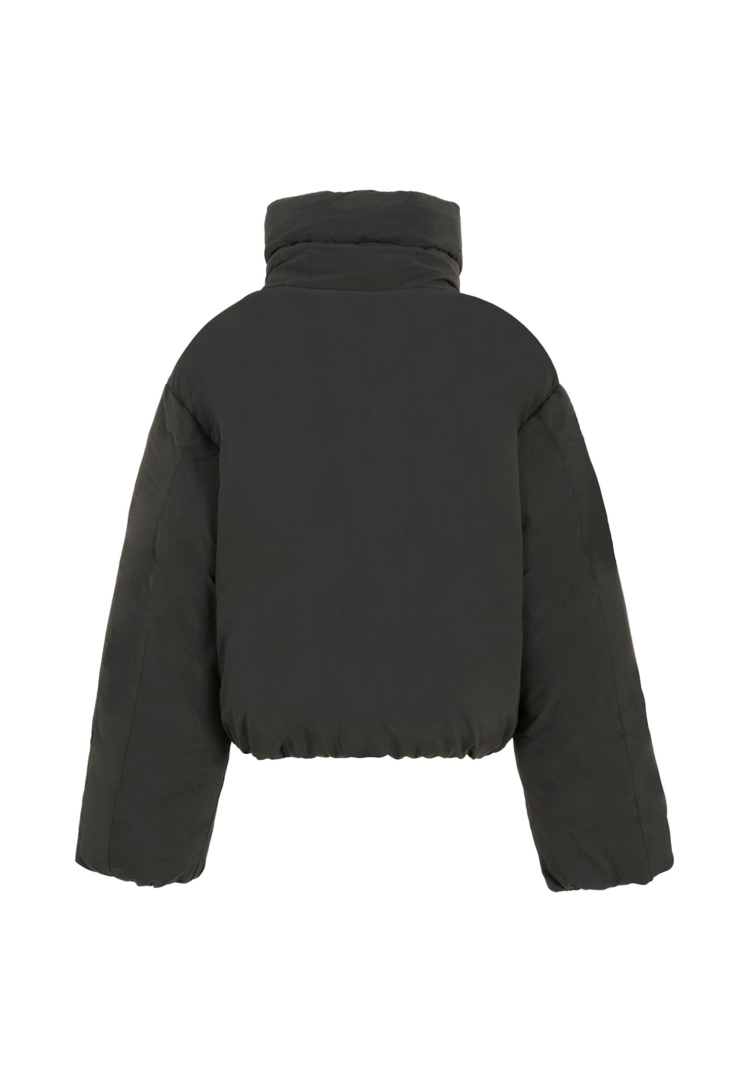 Diesel Black Crop Down Jacket For Girl With Logo In Black