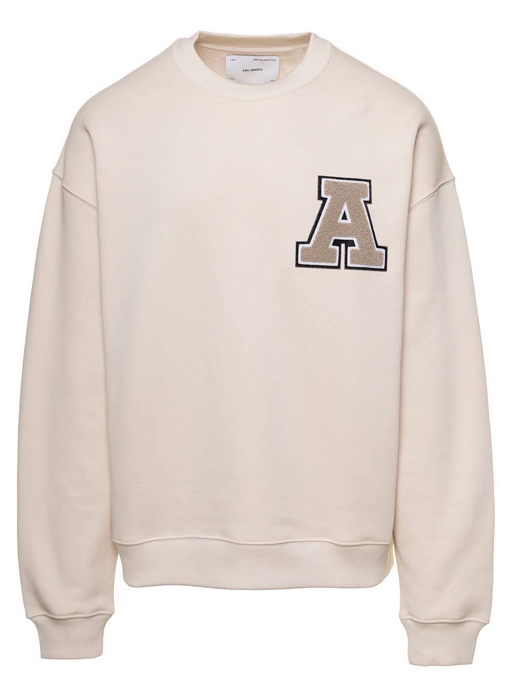 Axel Arigato team Beige Sweatshirt With Front Logo Patch In Cotton Man