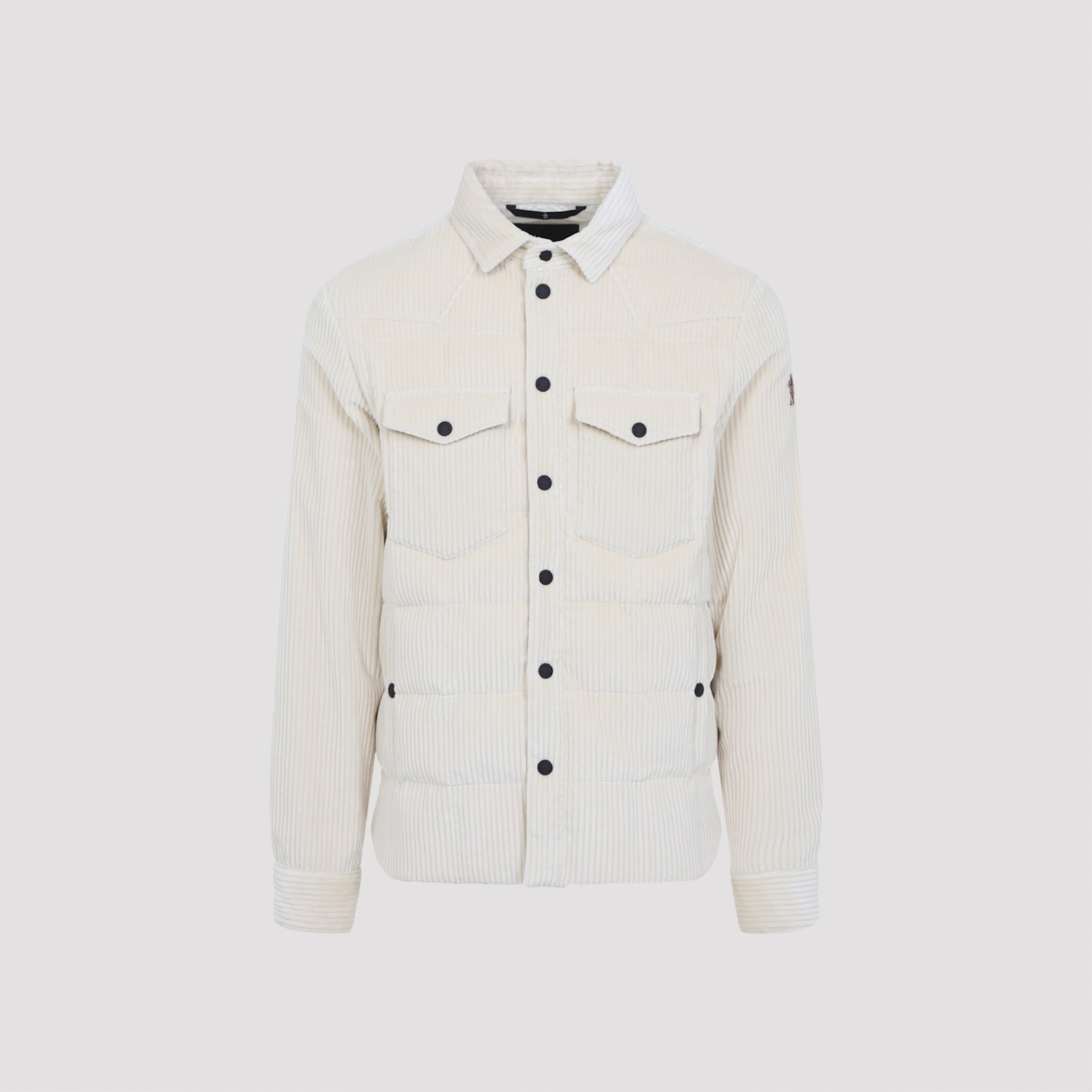 Moncler Grenoble Miscellaneous White Cotton Gelt Shirt Jacket In Animal Print