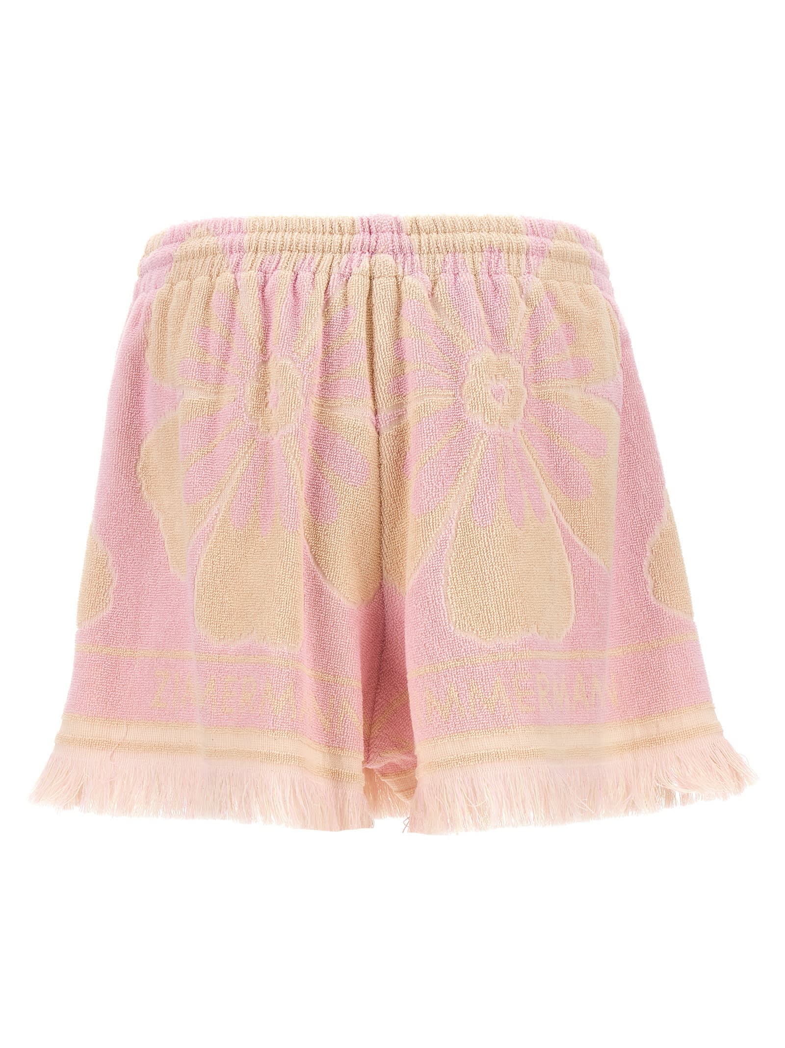 Shop Zimmermann Pop Towelling Shorts In Pink
