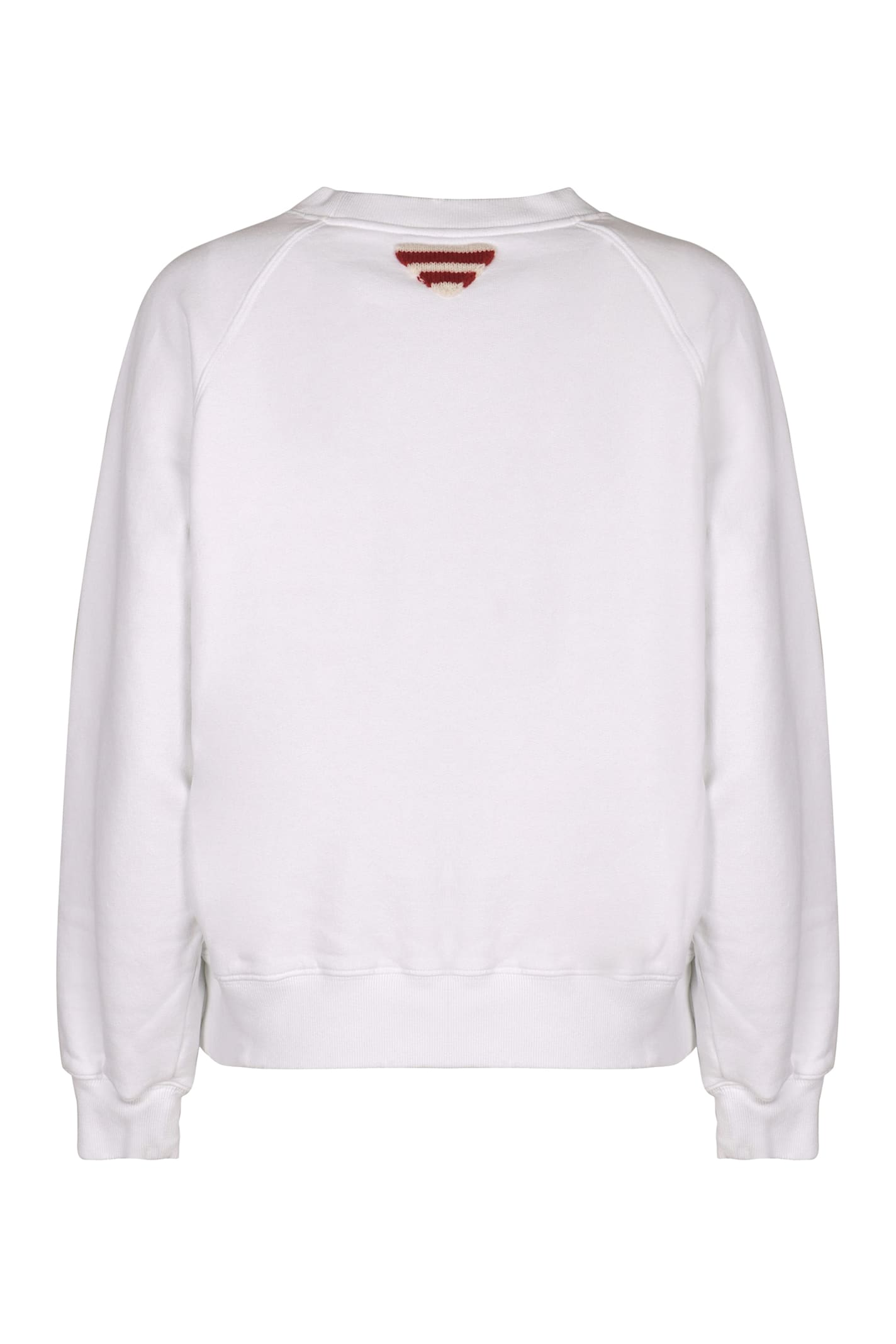 Prada Logo Print Crewneck Sweatshirt In White