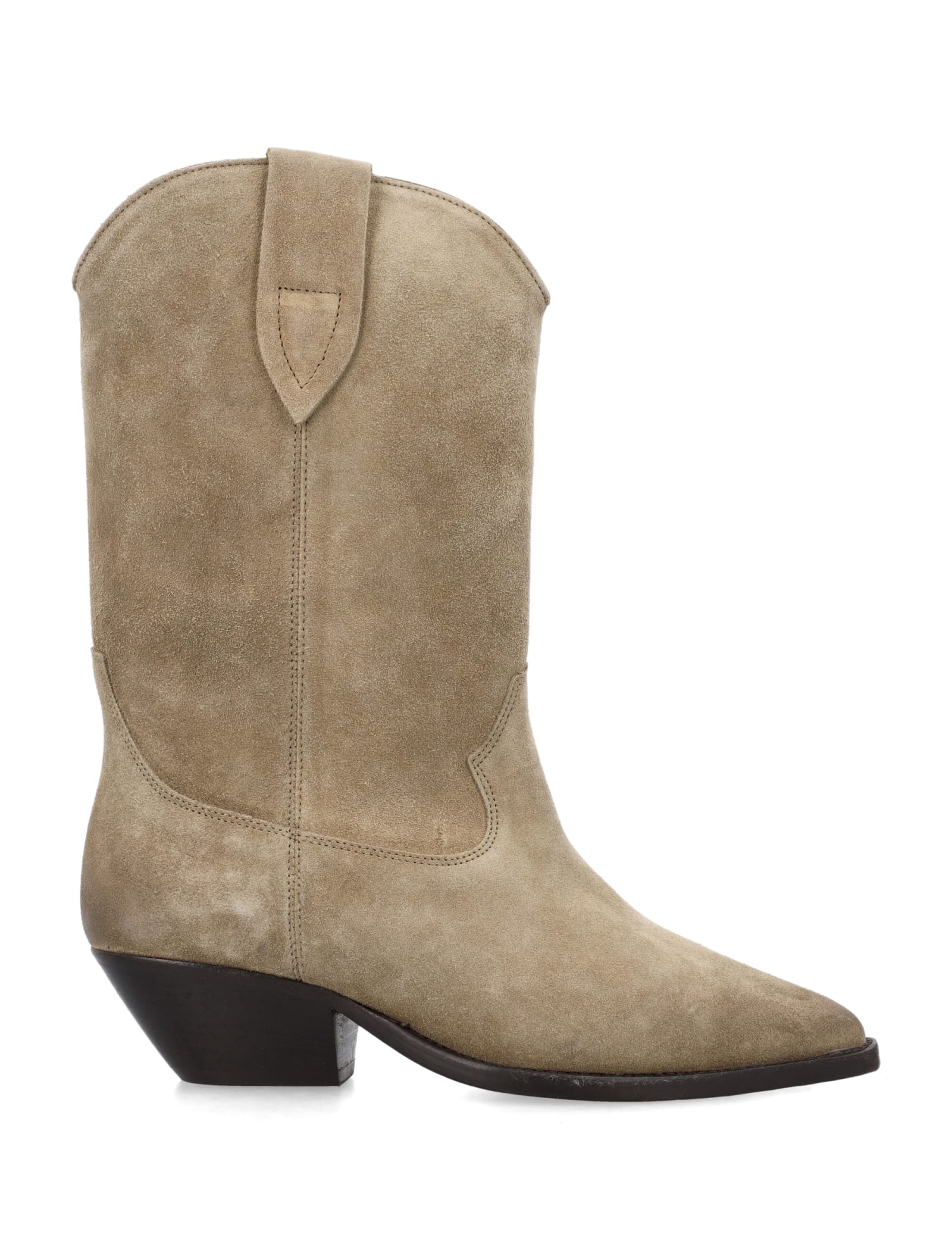Shop Isabel Marant Duerto Suede Cowboy Boots In Dove Grey