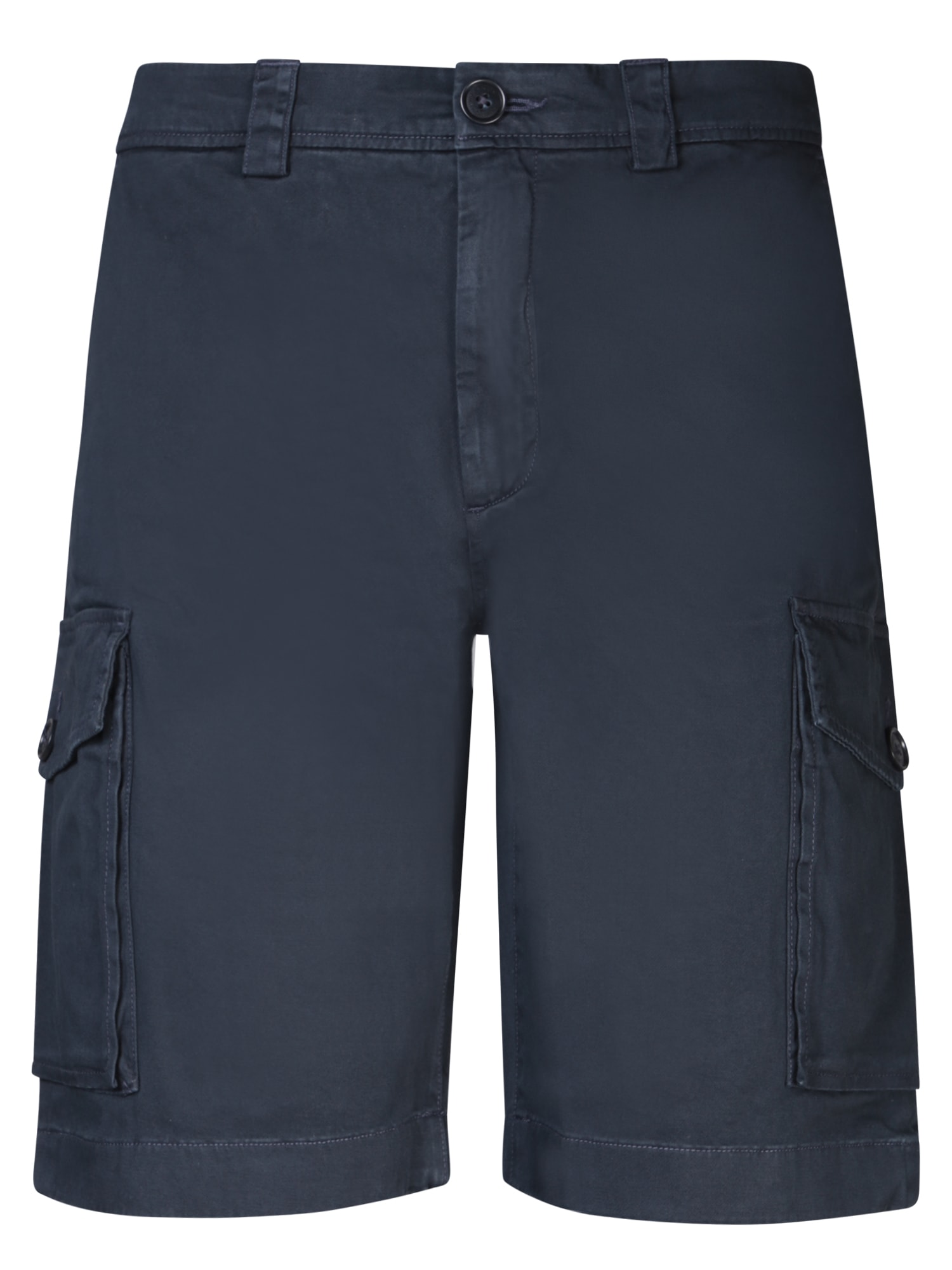 Blue Twill Cargo Bermuda Shorts