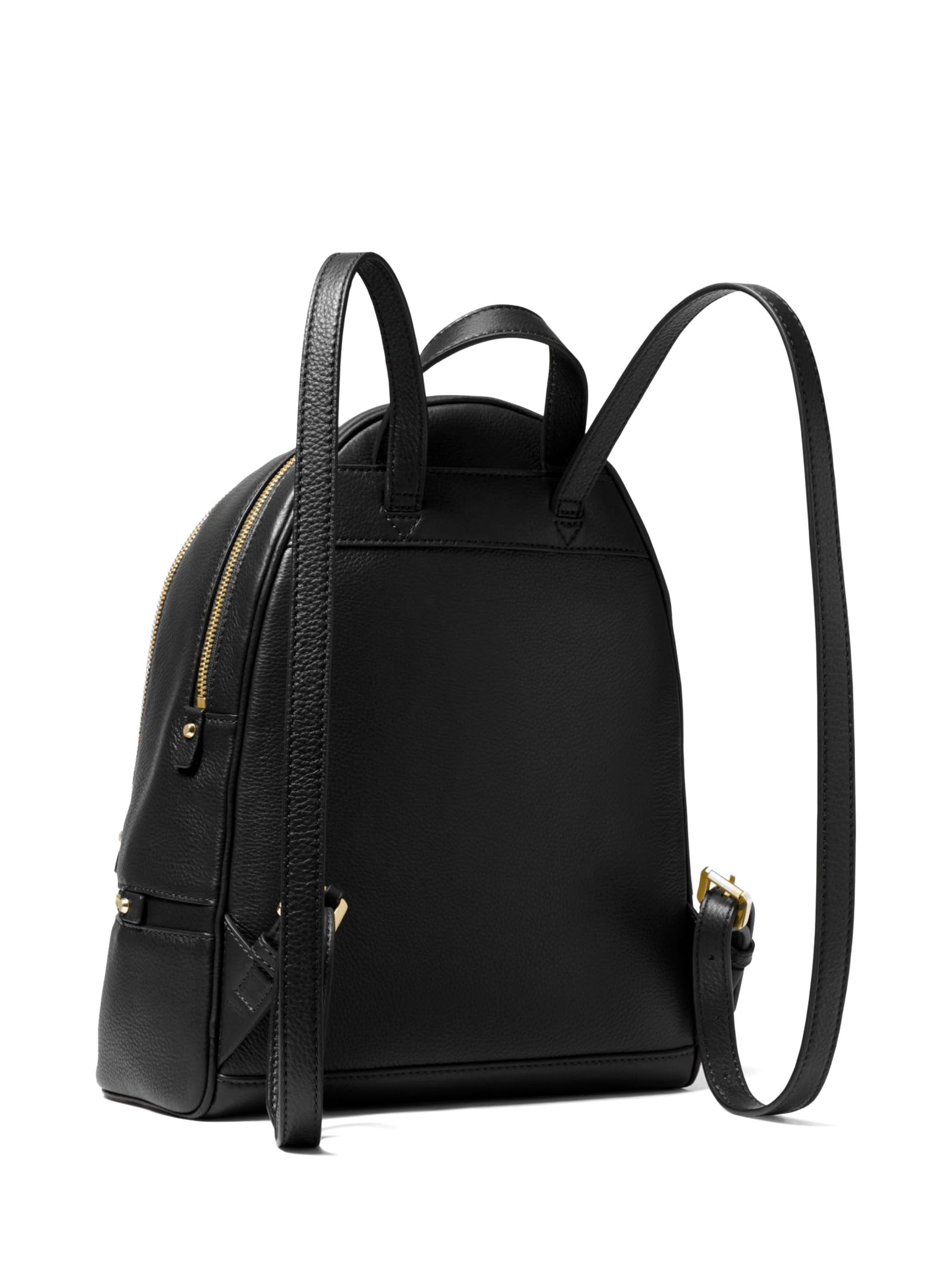 Shop Michael Kors Rhea Medium Leather Backpack In Black