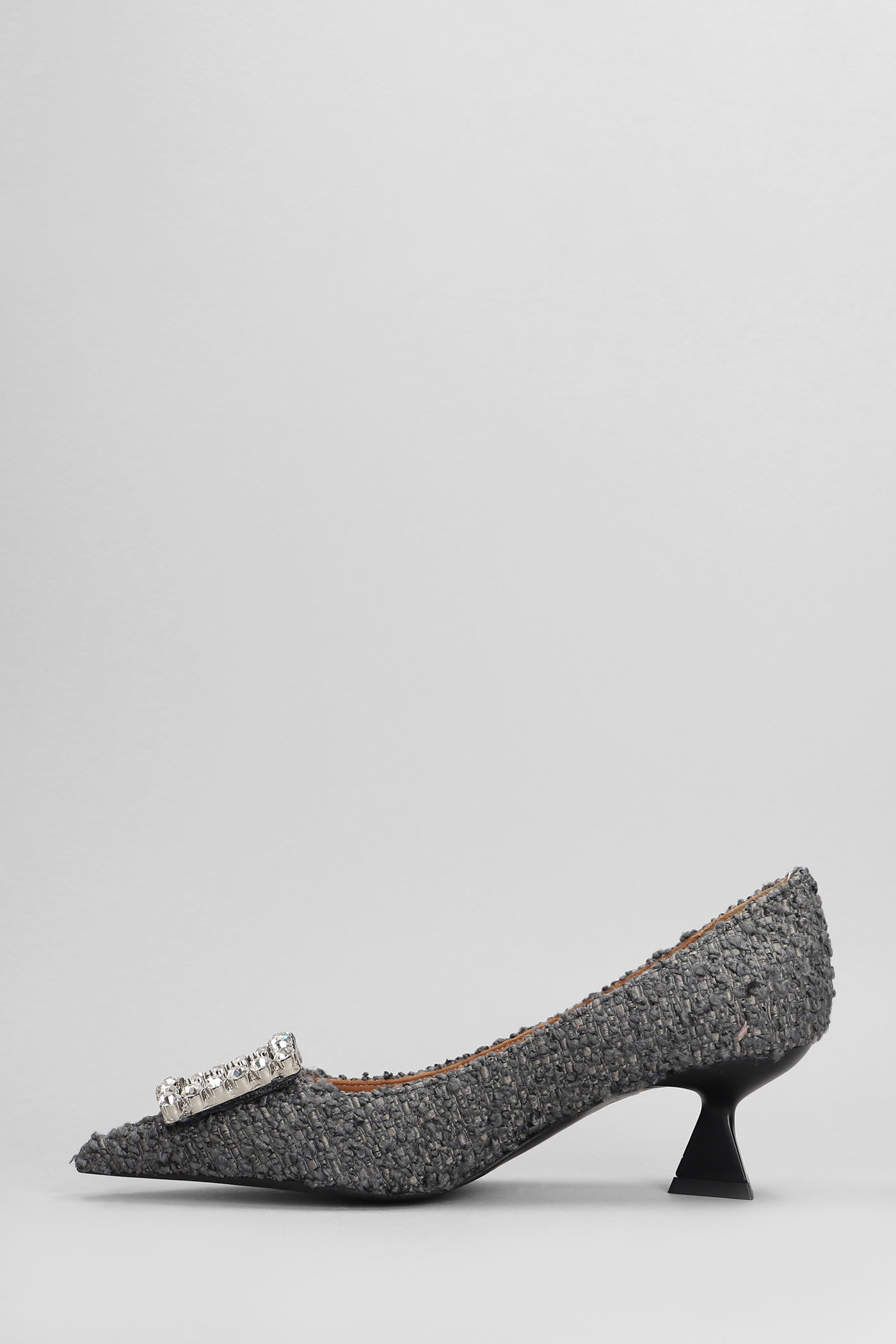 Shop Roberto Festa Evilly Pumps In Grey Wool