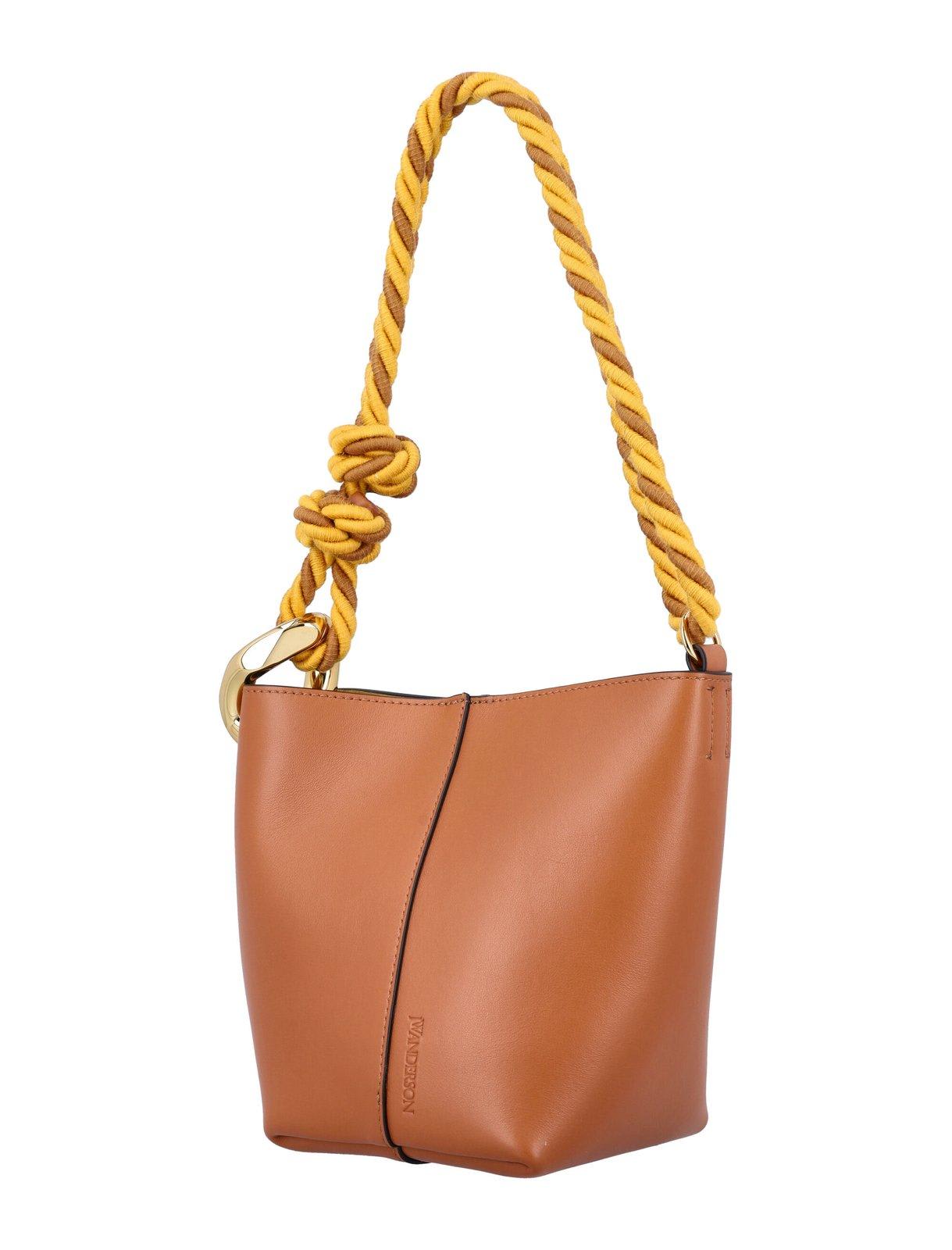 Shop Jw Anderson Jwa Corner Small Bucket Bag In Brown