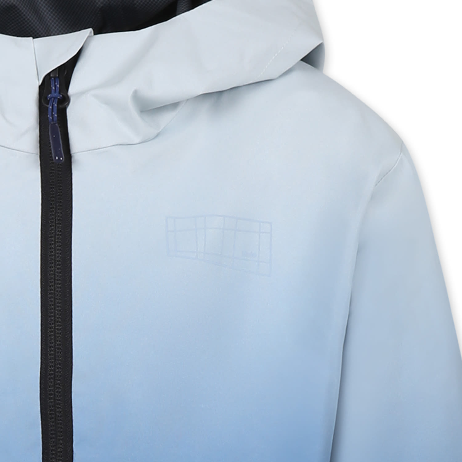 Molo Light Blue Windbreaker Jacket For Boy With Logo In Light Blue