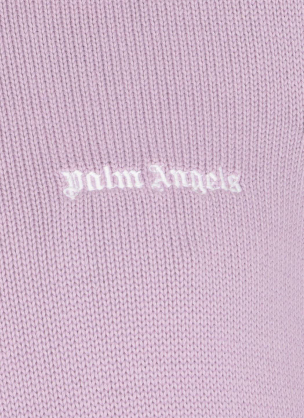 Shop Palm Angels Sweatshirt With Classic Logo In Purple