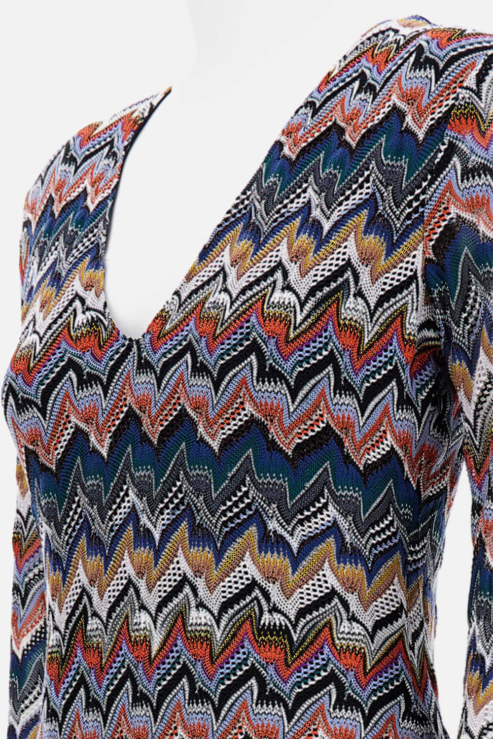 Missoni Zigzag Long Sleeve Midi Sweater Dress In Multi