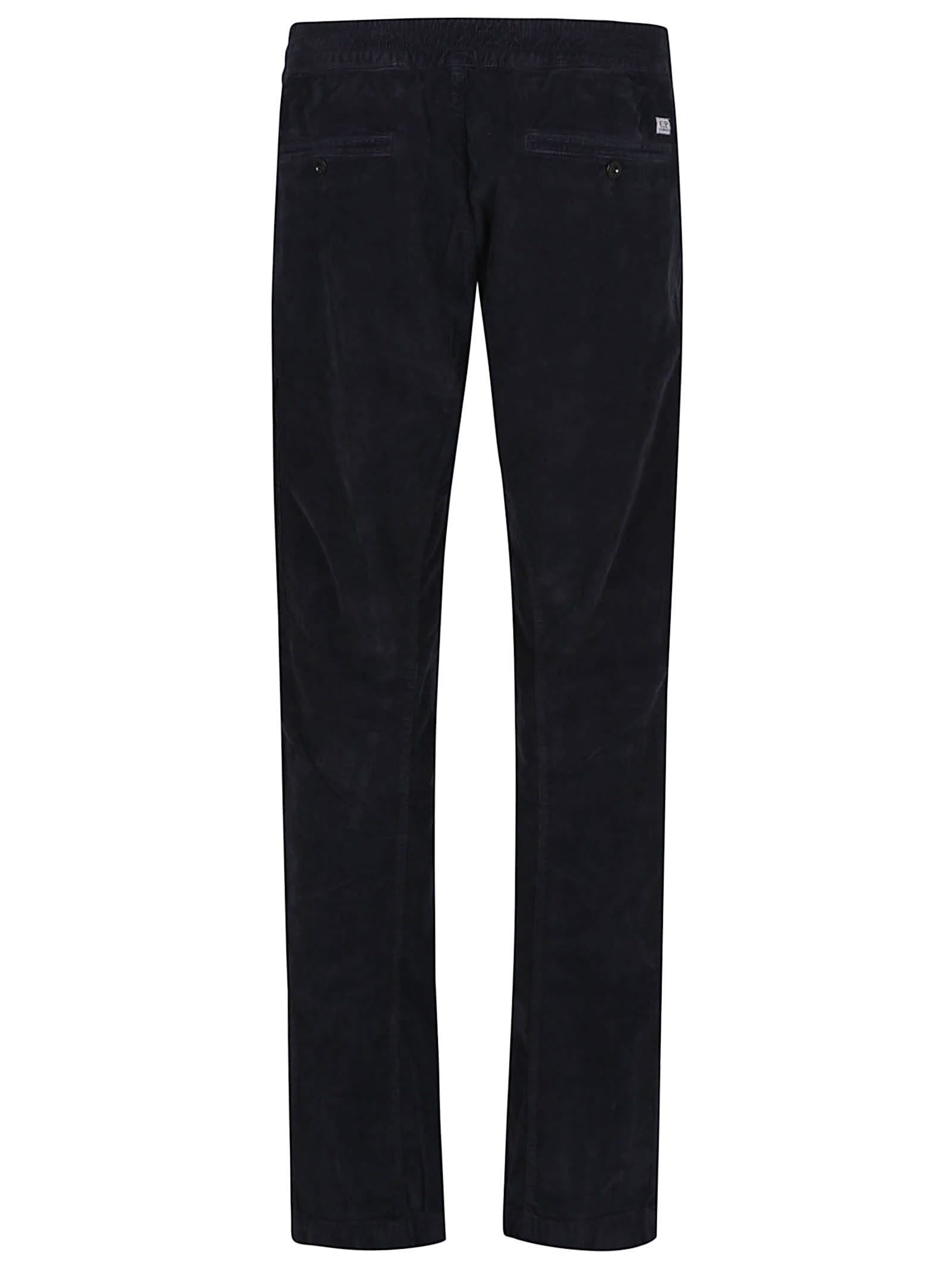 C.p. Company Stretch Corduroy Cargo Trousers In Black
