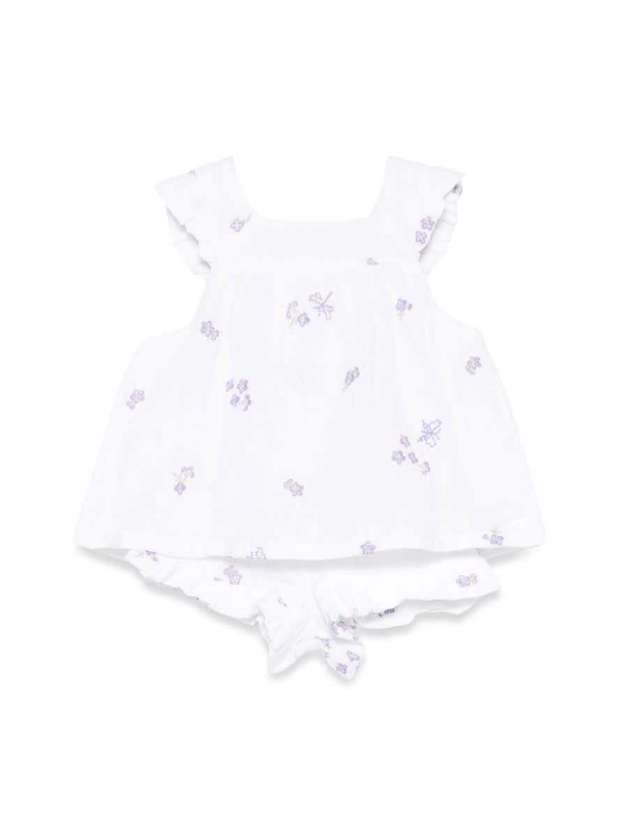 Tartine Et Chocolat Embroidered Shorts Set In White