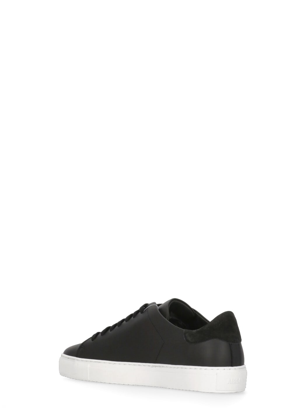 Axel Arigato 90 Clean Black Low Top Sneakers With Logo Lettering On The Side In Leather Man In Black