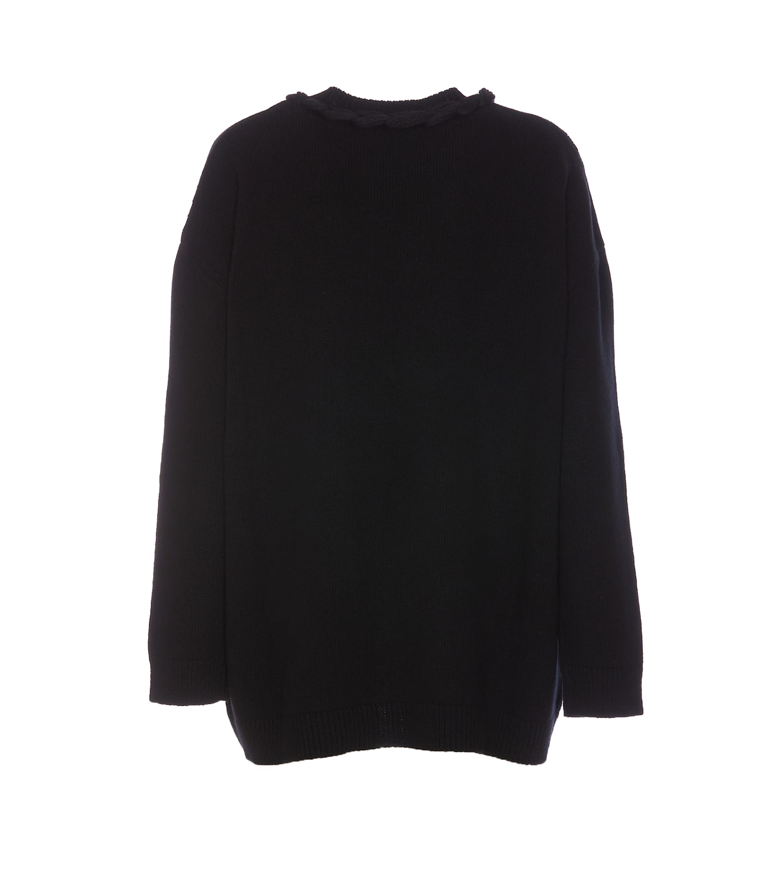 Shop Valentino Embroidered Sweater In Black