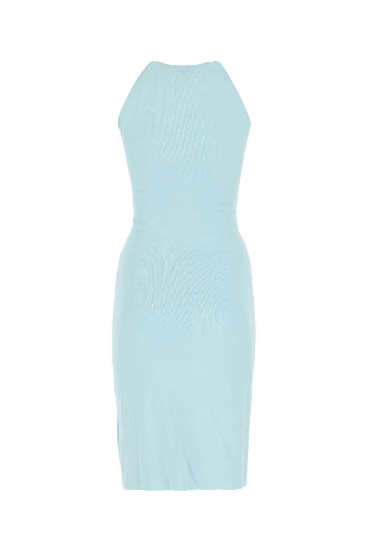 Shop Bottega Veneta Pastel Light Blue Stretch Viscose Blend Dress In 8955