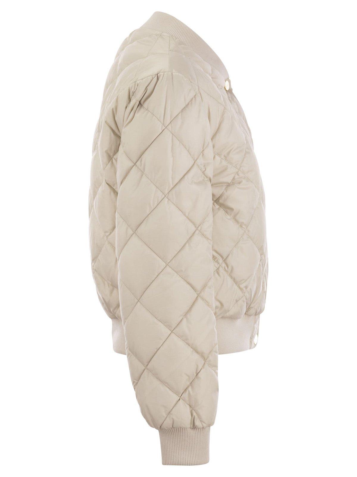 Shop Max Mara The Cube Buttoned Long-sleeved Reversible Jacket In Panna