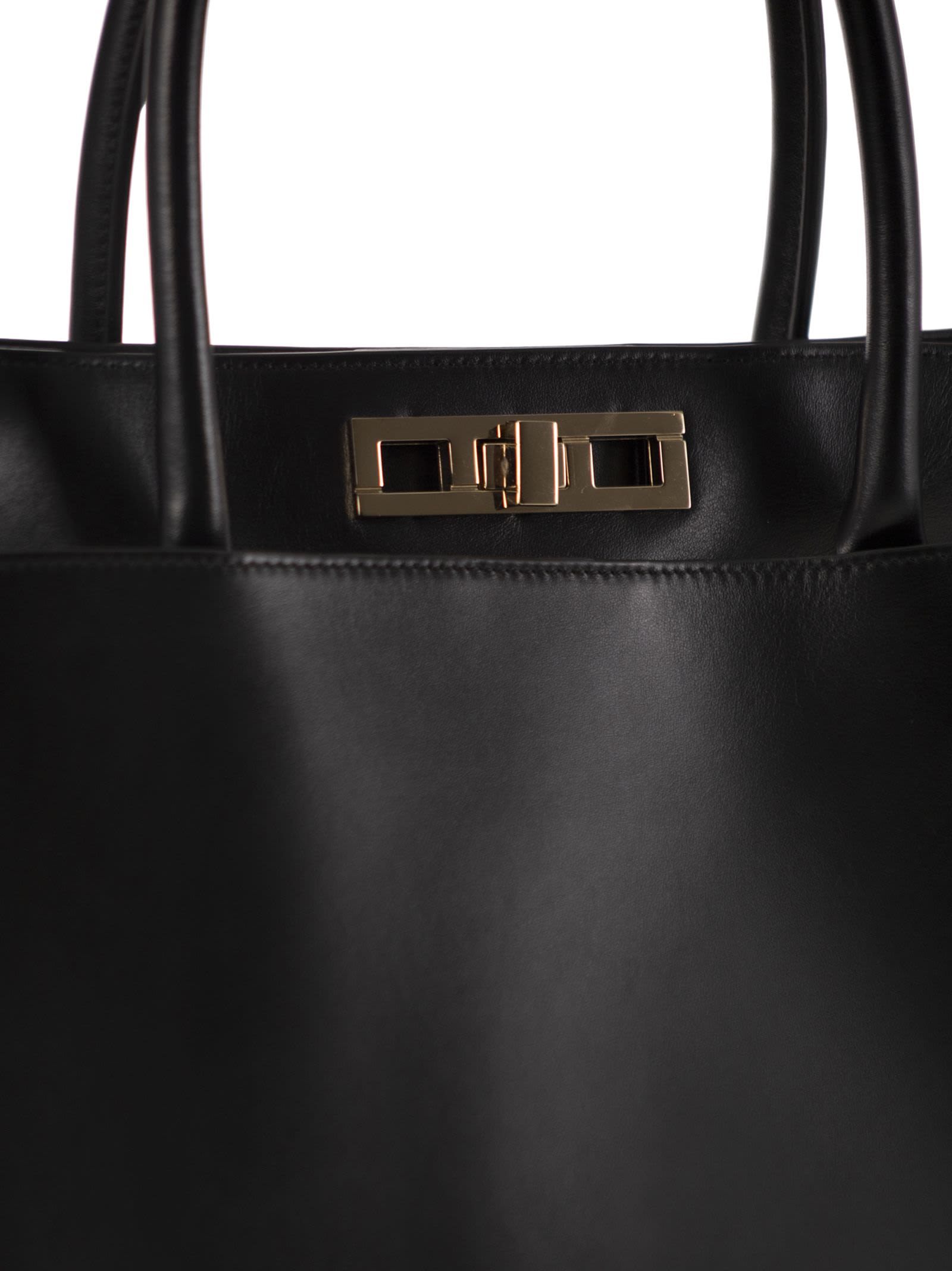 Fabiana Filippi Large Handbag With Metal Accessory In Black