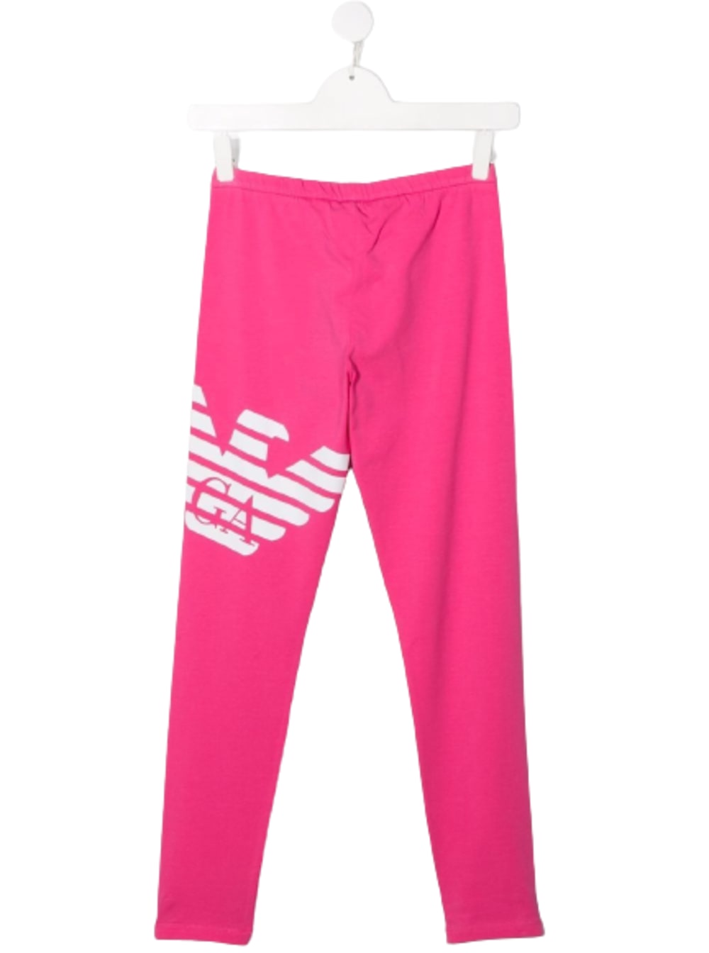 Emporio Armani Kids Girls Pink Cotton Leggings With Logo