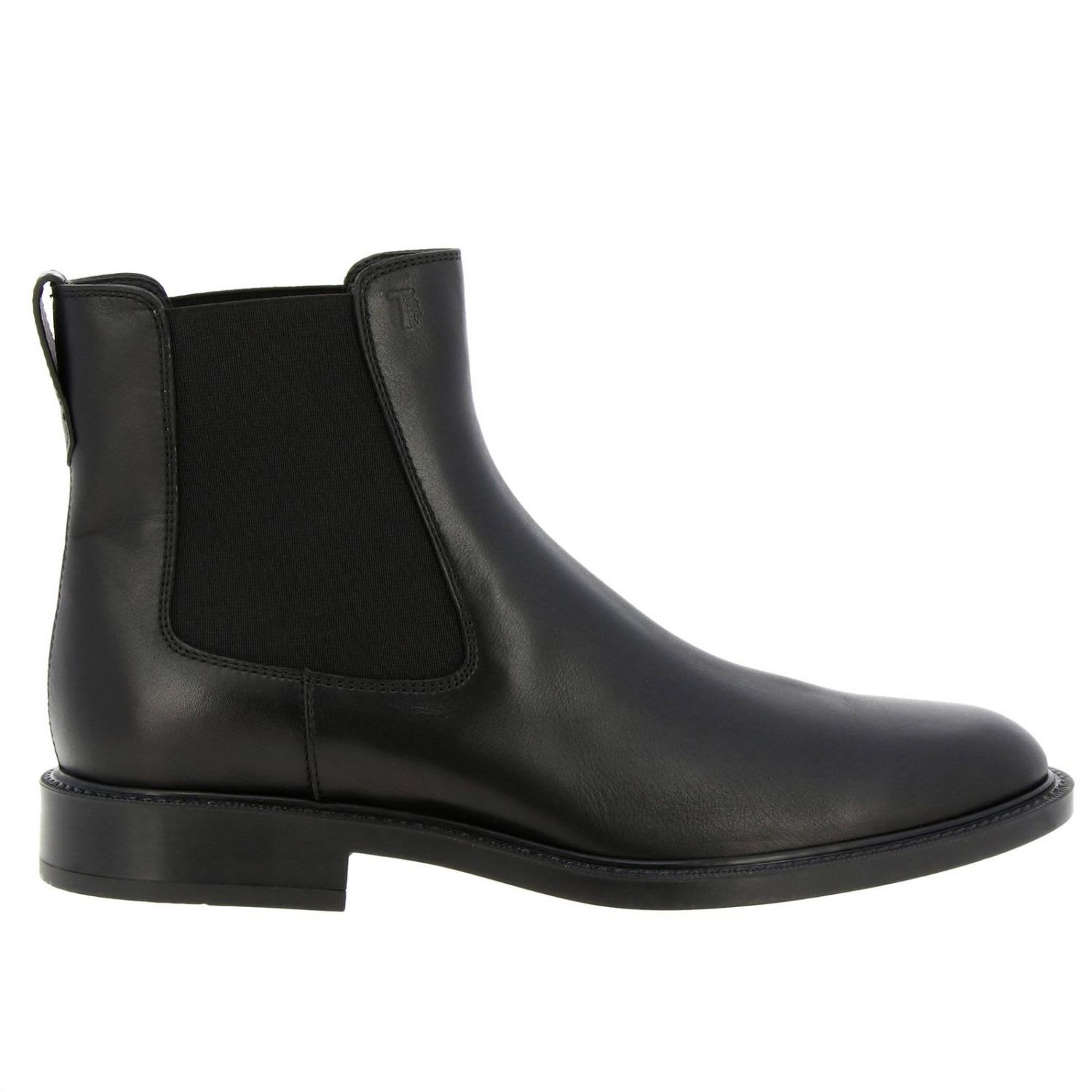 Tods Boots Tods Ankle Boots In Smooth Leather With Elastic Bands And Rubber Sole