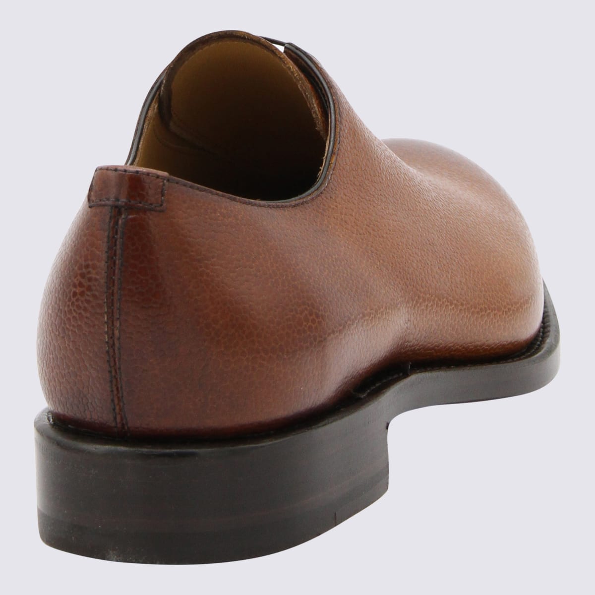 Shop Ferragamo Brown Leather Angiolo Loafers