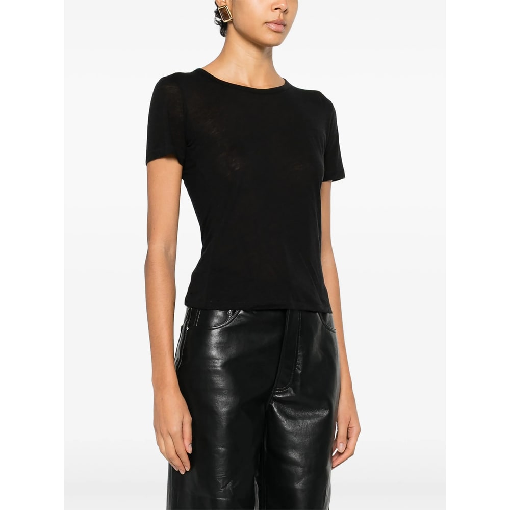 Anine Bing Sylvie Crew Neck T-shirt In Black