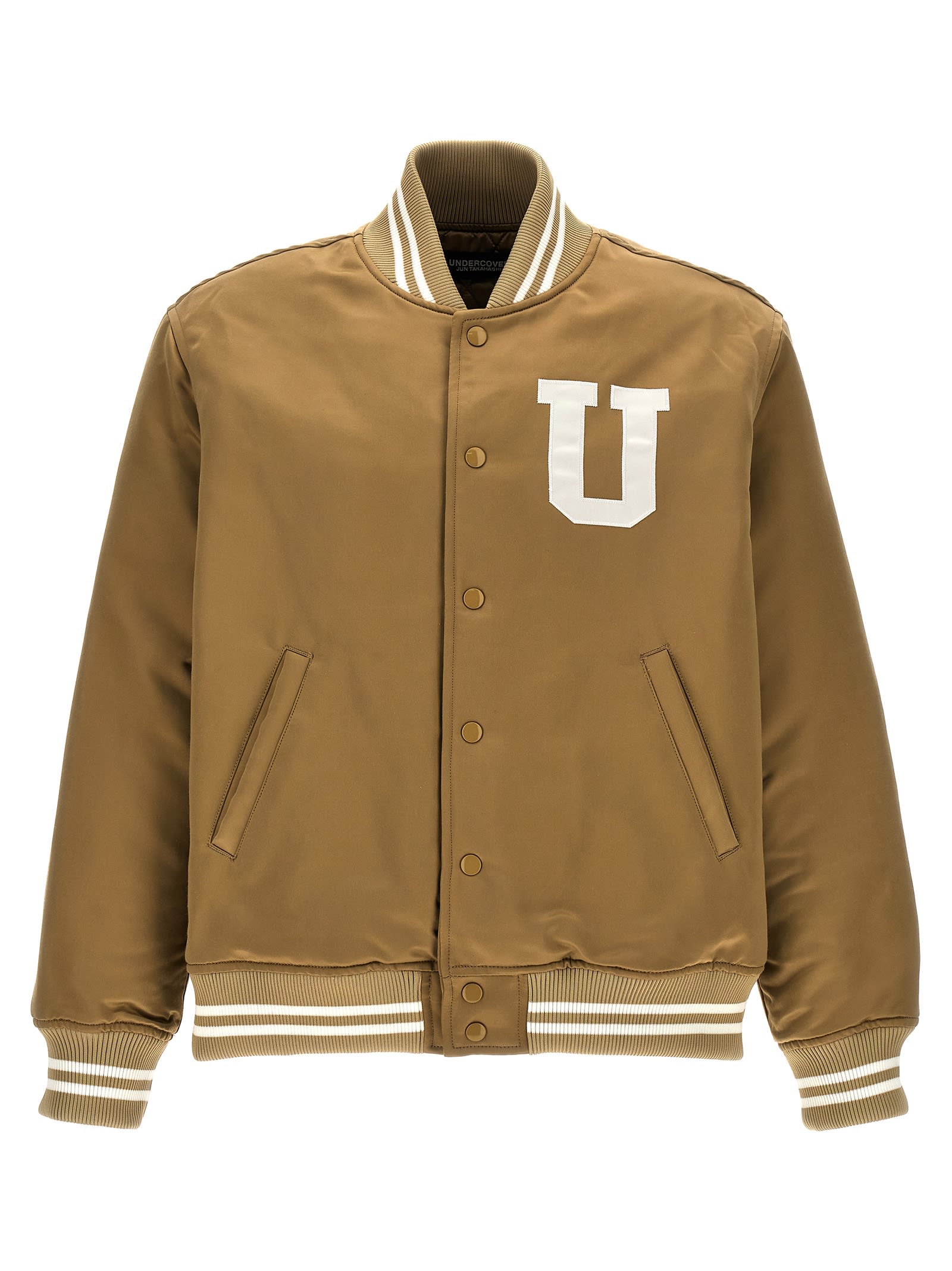 Shop Undercover Keep The Sun In Your Brain Bomber Jacket In Beige