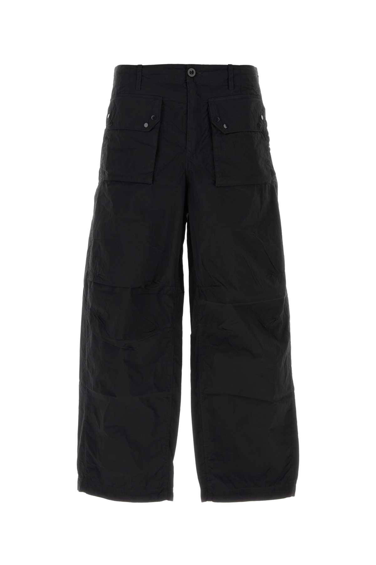 Ten C Black Nylon Cargo Pant