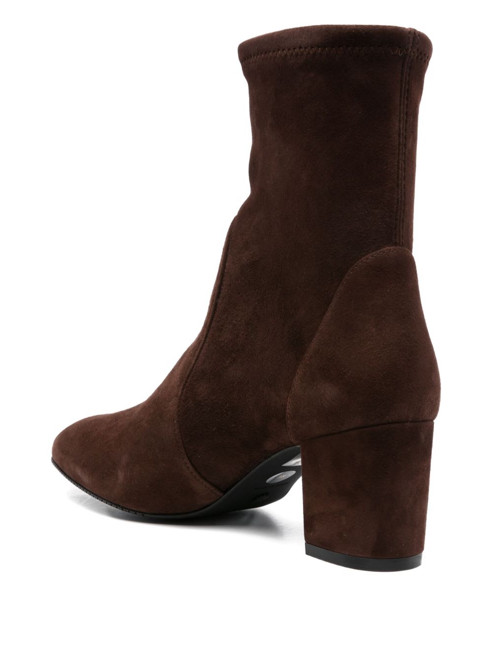 Stuart Weitzman Suede Ankle Length Block Heel Boots In Brown