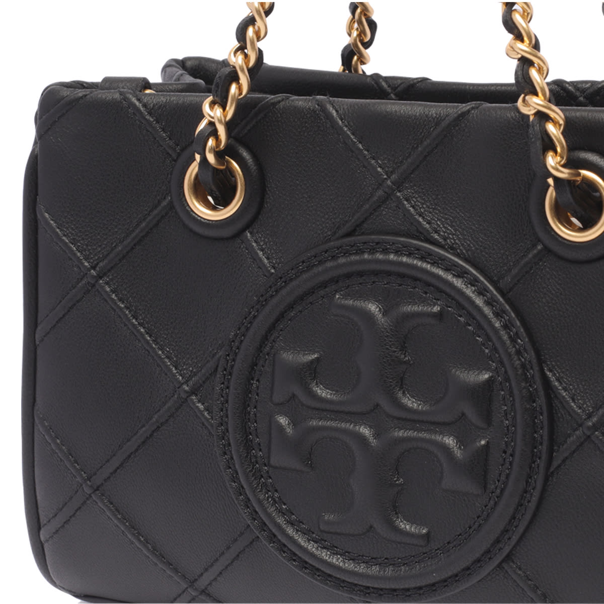 Shop Tory Burch Fleming Soft Mini Tote In Black