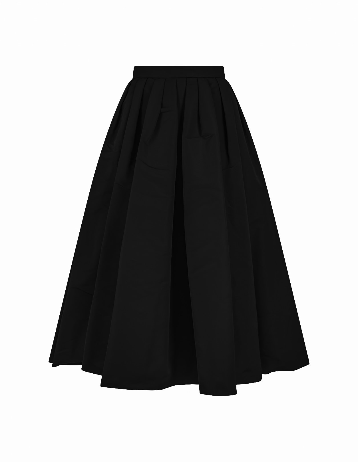 Shop Alexander Mcqueen Black Curled Midi Skirt