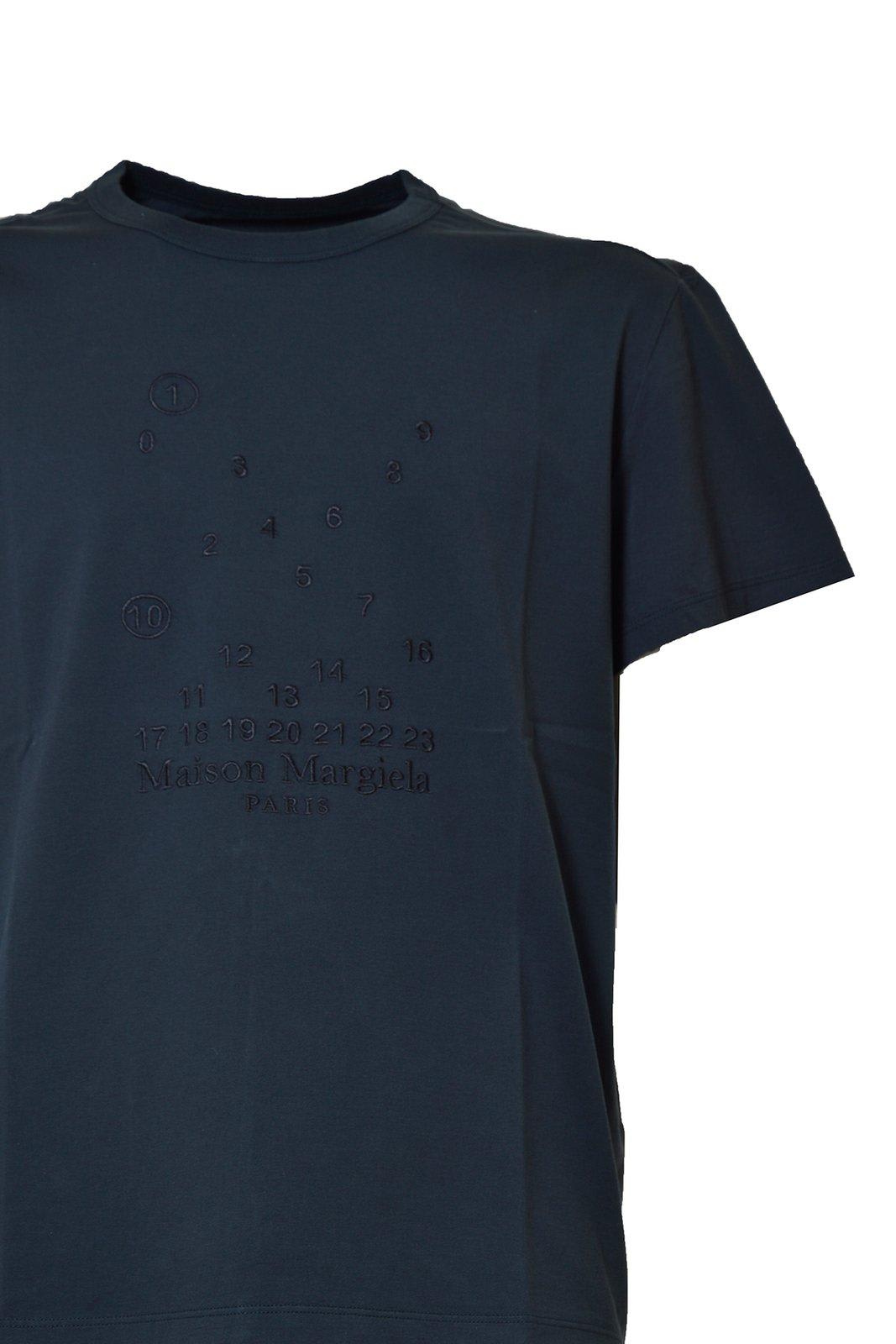 Shop Maison Margiela Graphic-printed Crewneck T-shirt In Charcoal