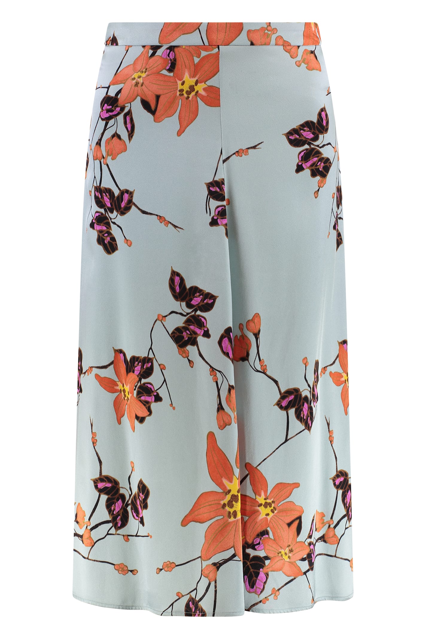 Etro Floral-print Midi Skirt In Blue