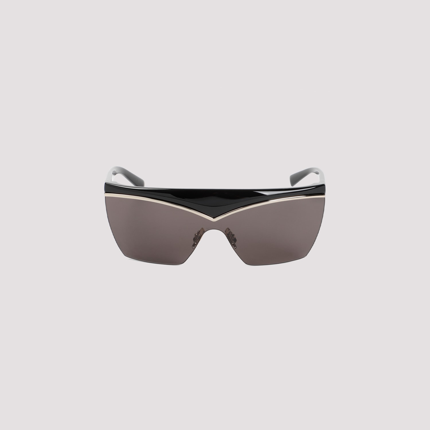 Saint Laurent Sl 614 Mask Sunglasses With Metal Accents In Black