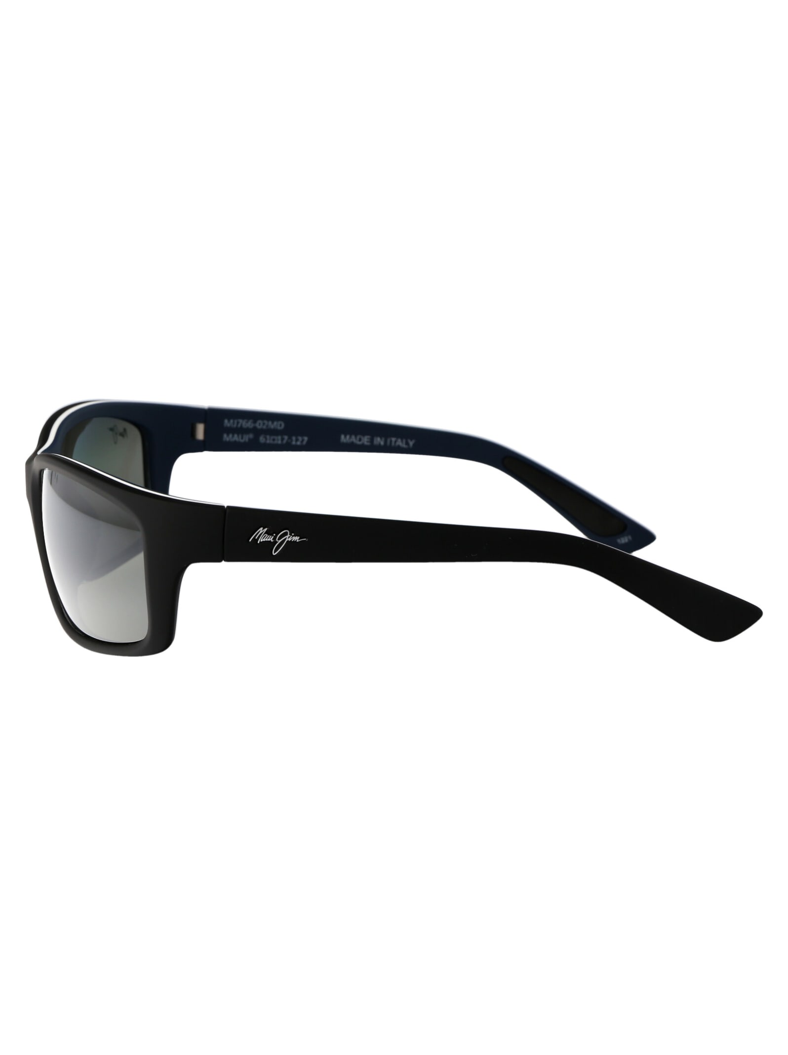 Shop Maui Jim Kanaio Coast Sunglasses In Matte Black/white/blue