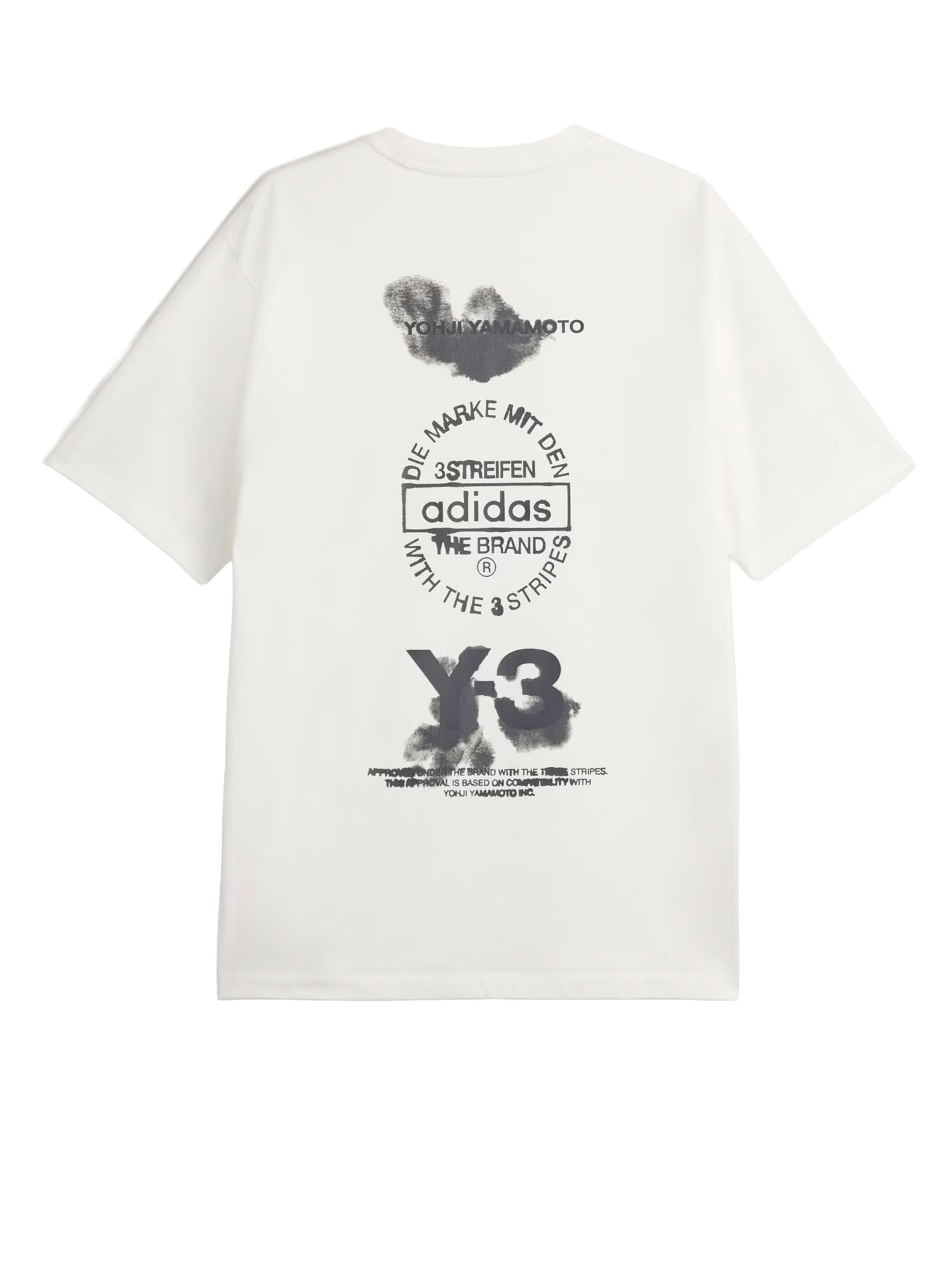 Y-3 Crew Neck Graphic Print T-shirt With Relaxed Fit In White