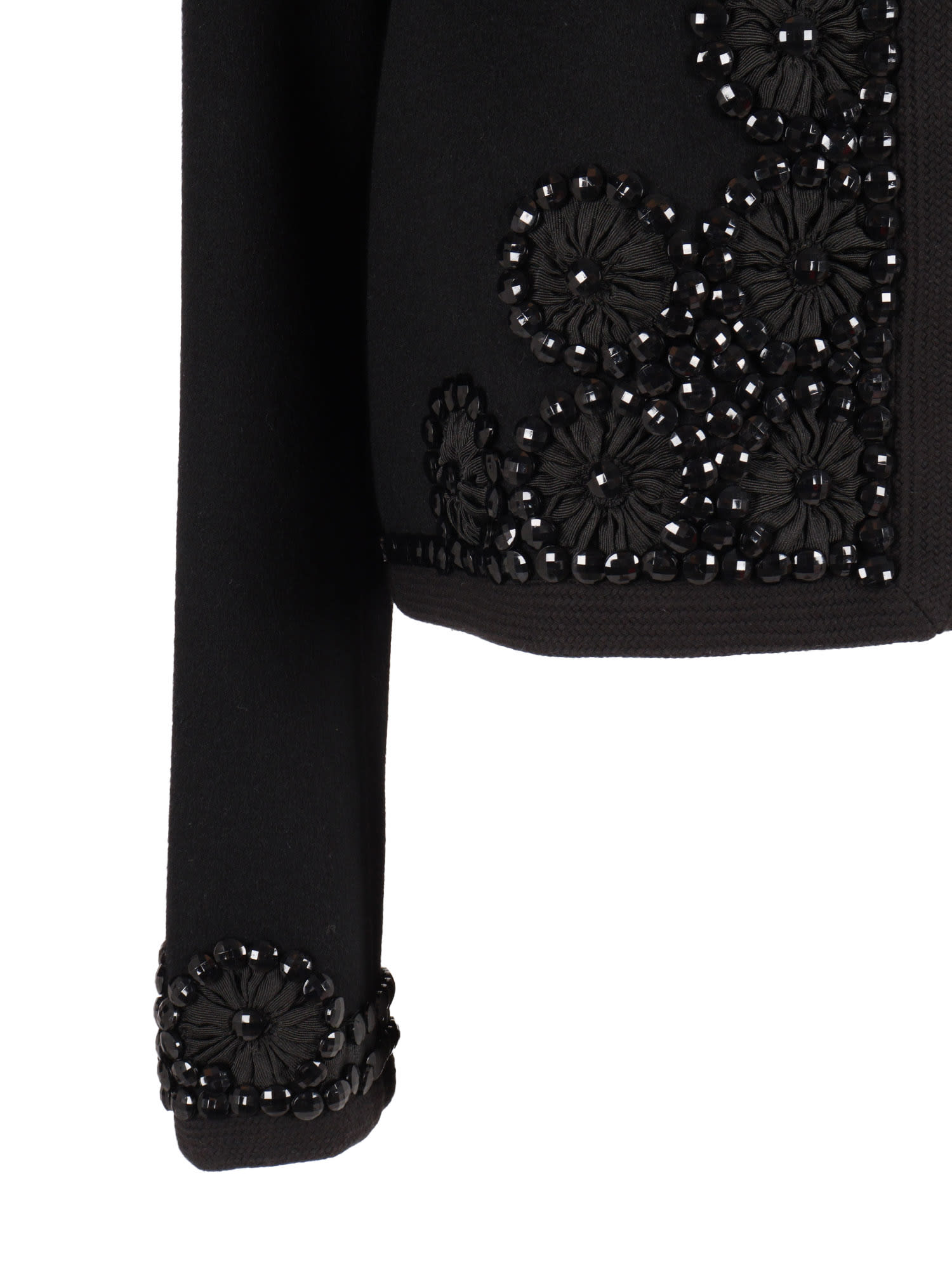 P.a.r.o.s.h Tailored Embroidered Wool Jacket With Classic Collar In Multi