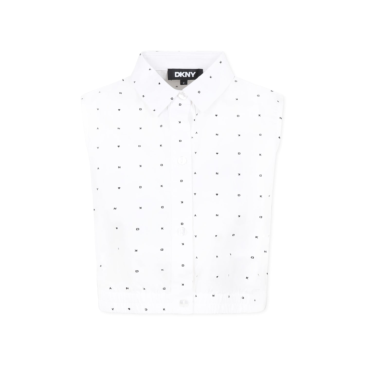 Dkny White Top For Girl With Logo In White