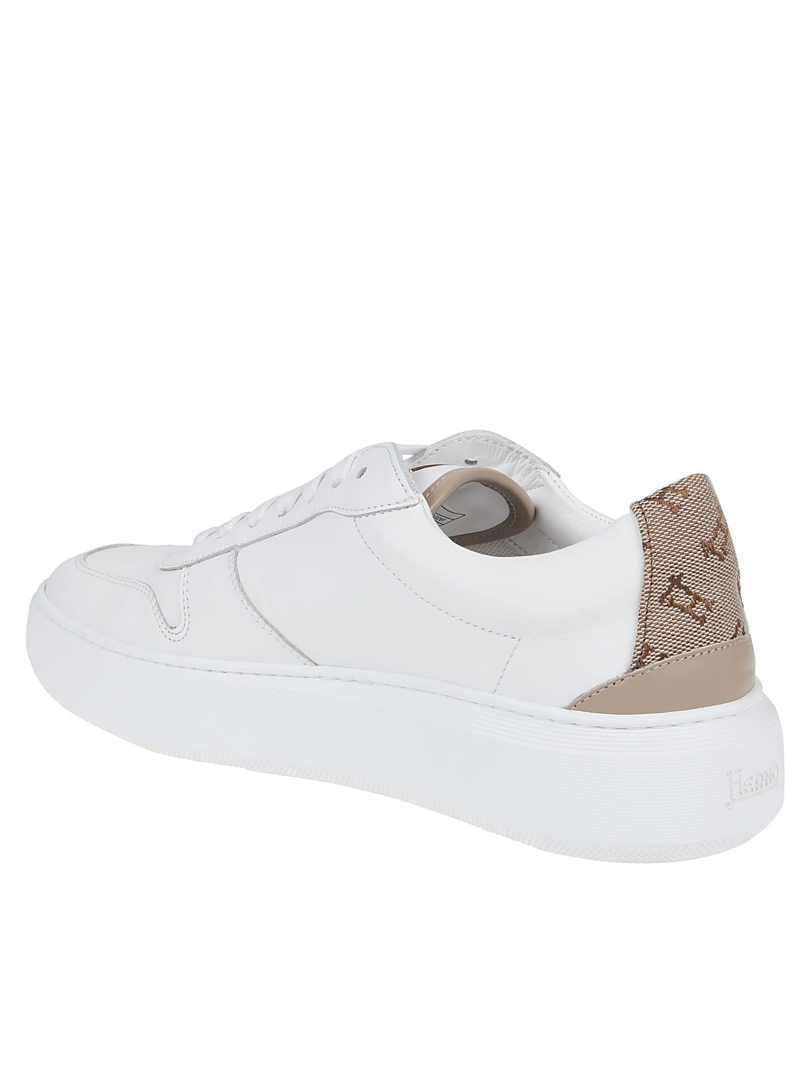 Herno Leather Trainers With Insert In White