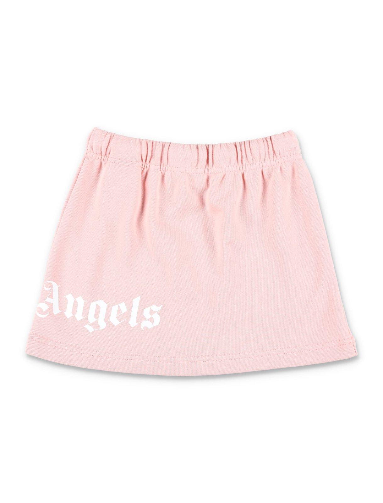 Shop Palm Angels High Waist Drawstring Skirt In Pink