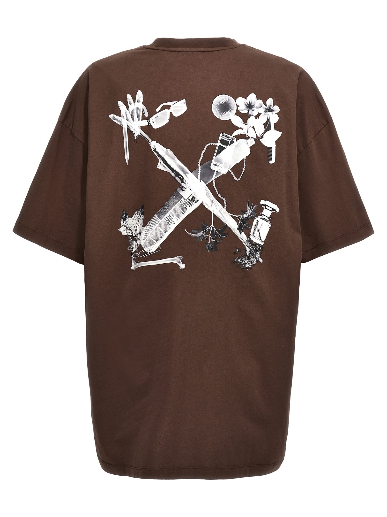 Shop Off-white Scan Arrow T-shirt In Brown