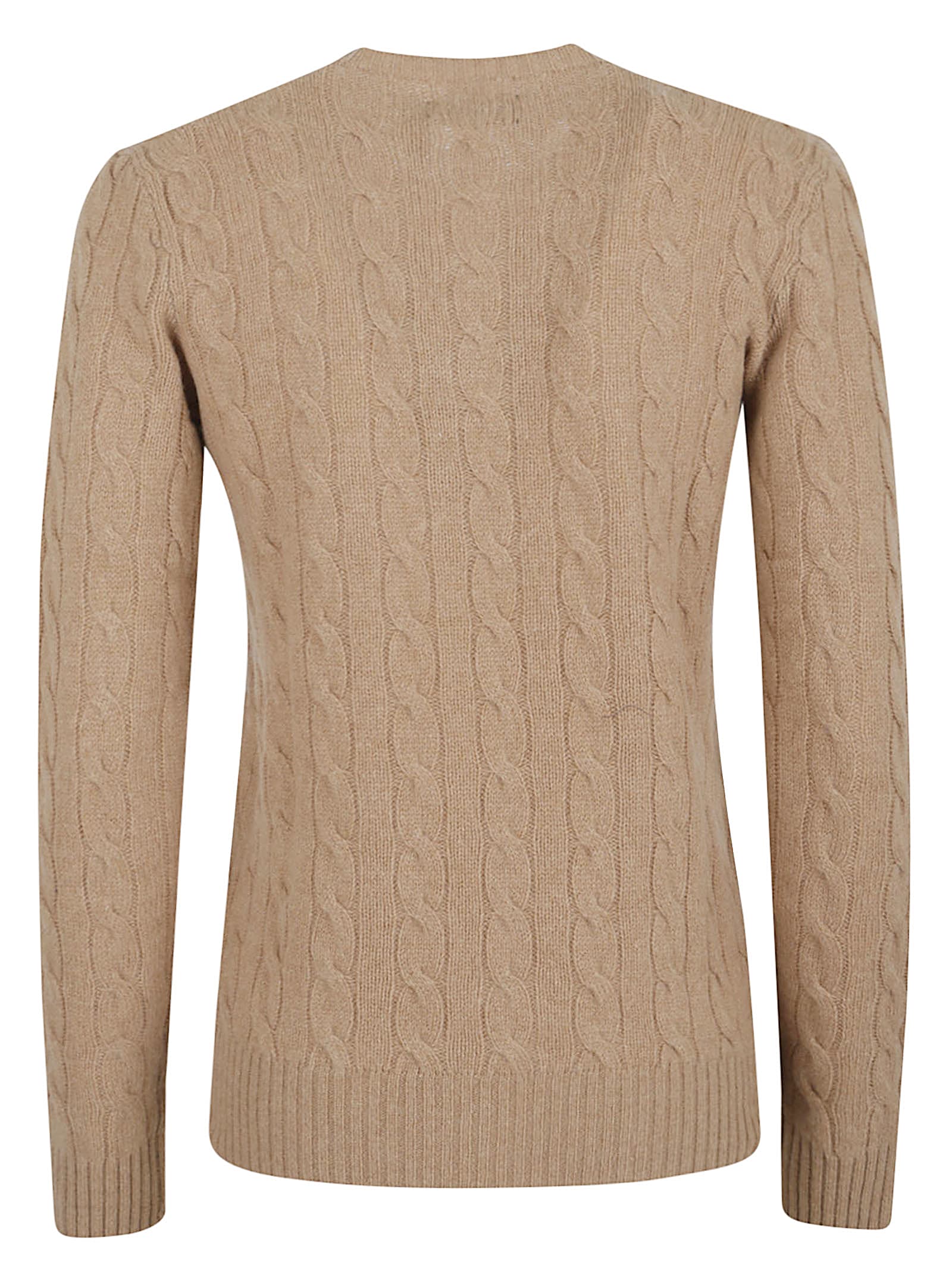 Polo Ralph Lauren Cable Knit Sweater With Crew Neckline In Pink