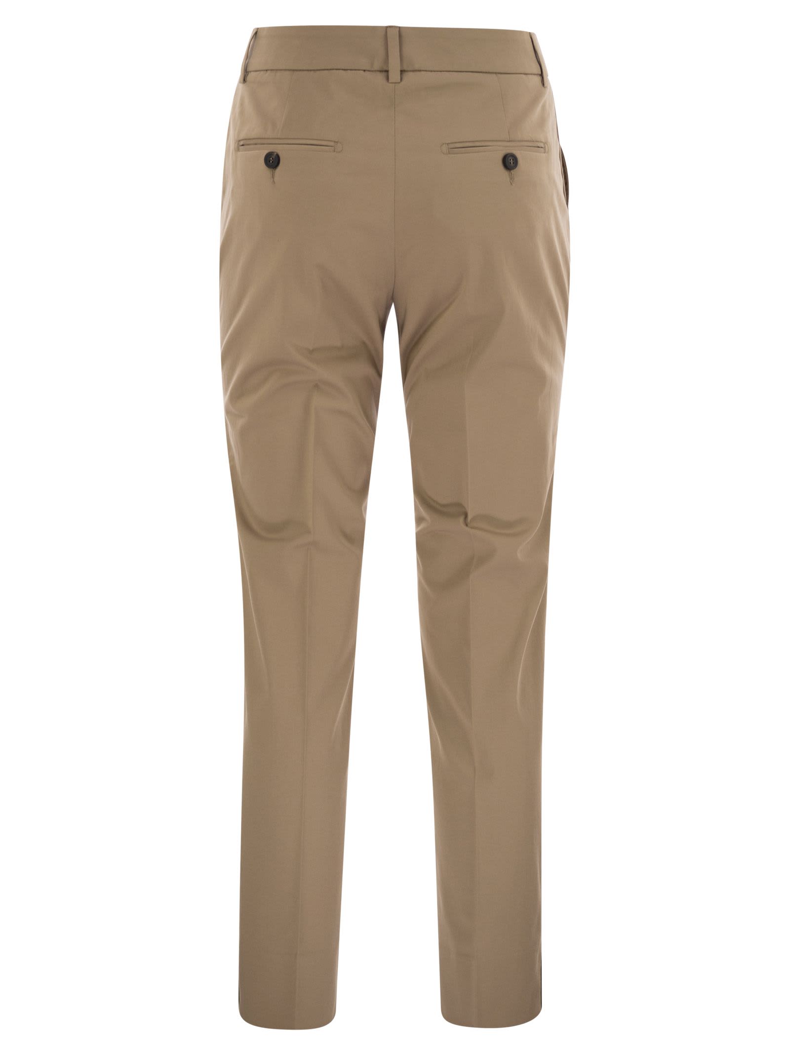 Peserico Women Light Cotton Satin Cigarette Trousers