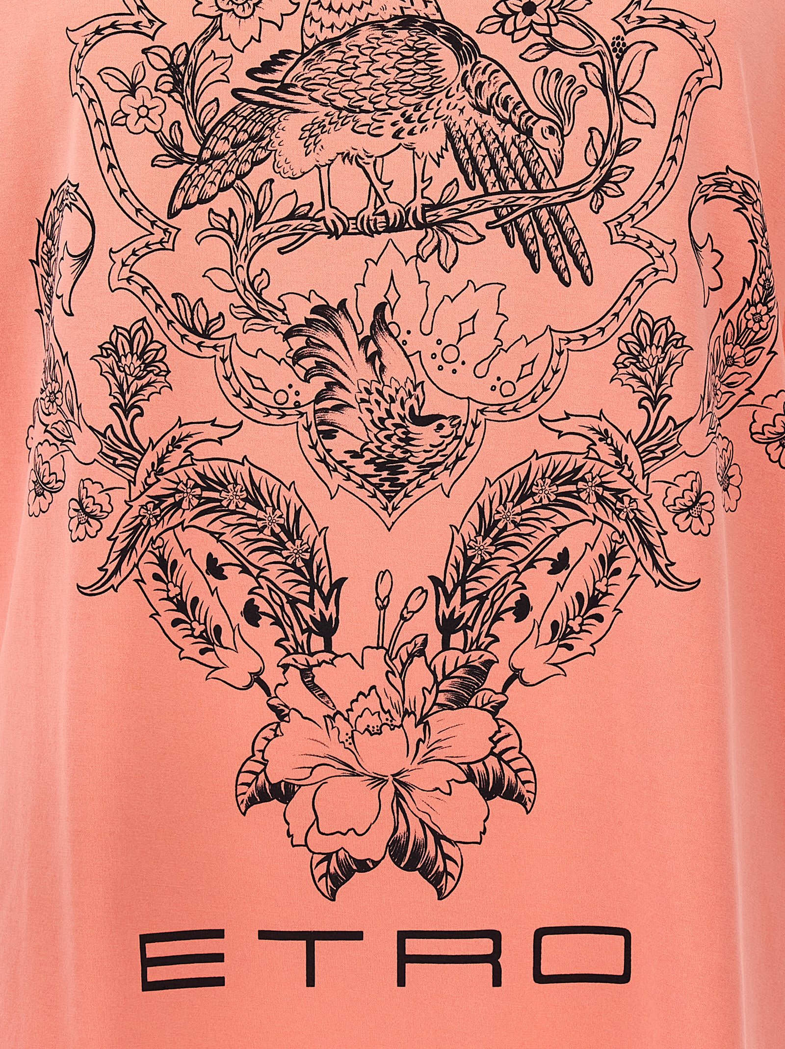 Shop Etro Logo Print T-shirt In Pink